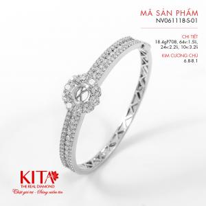 Vỏ Vòng Tay Kim Cương Vàng Trắng